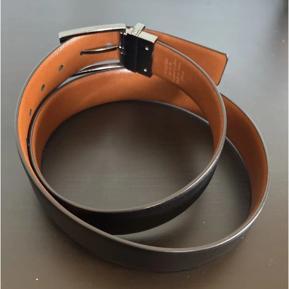 Dockers Black Bonded Leather Belt Black Metal Buckle Sz M 34-36 9C06920